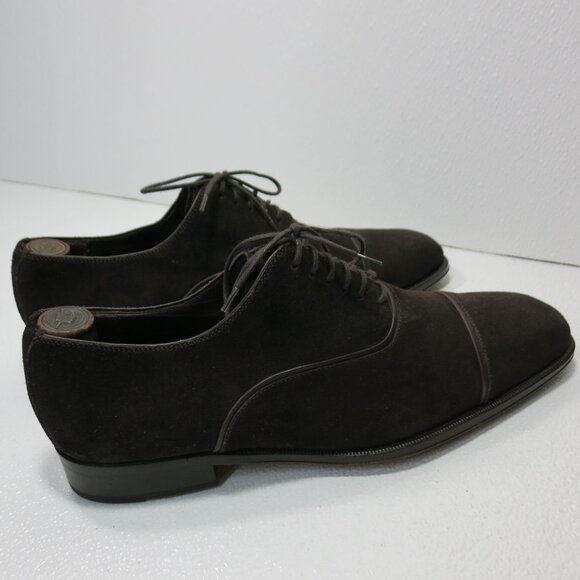 Magnanni Cap Toe Suede Leather Oxfords Men's Footwear Shoes Derby Morocco Sz 10 - Picture 4 of 7